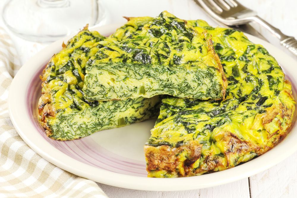 Torta de quinoa com escarola